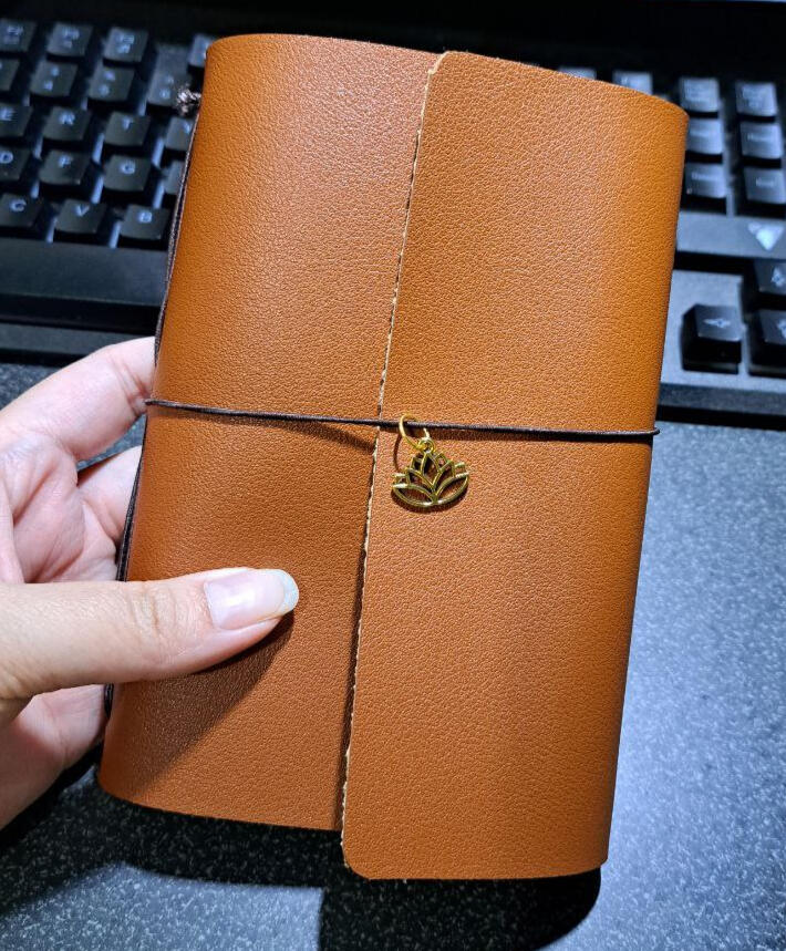 Handmade Leather Journal Folio - A6 comes with a free charm! Can fit up to 3 A6 notebooks. Synthetic leather is sourced from local manufacturers to support local businesses.
